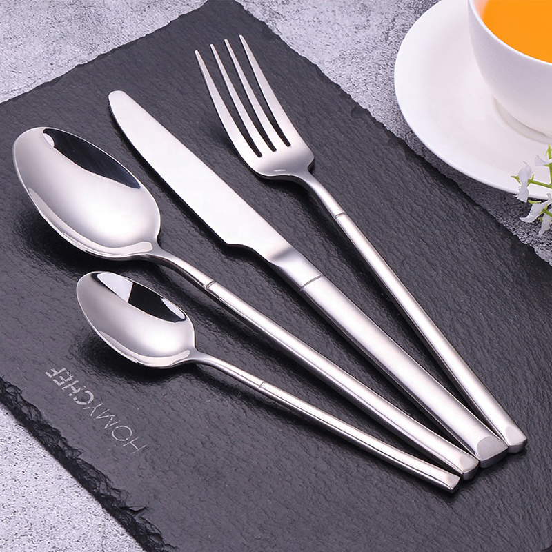 facile pulizia di piatti moderni in argento cucchiaio e forchetta set in acciaio inossidabile posate in argento