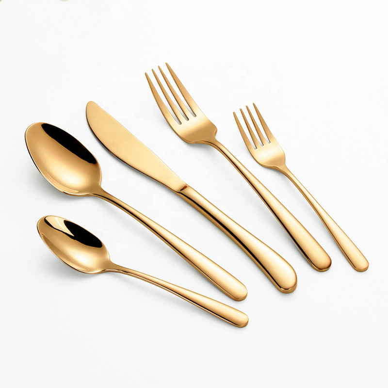 Design elegante Tander 20 pezzo 4 persona posate in oro set di piatti in acciaio inossidabile
